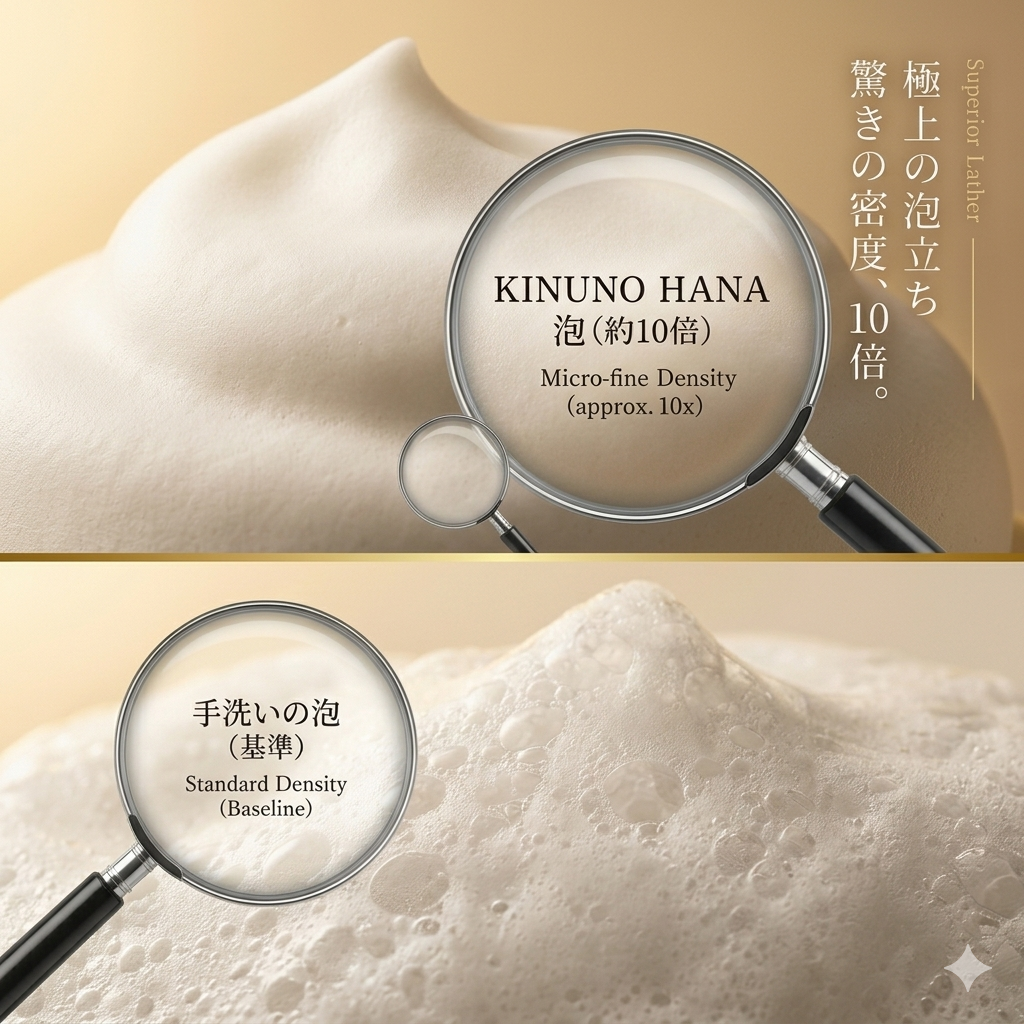 美肌筆で立ち上がる極細の泡